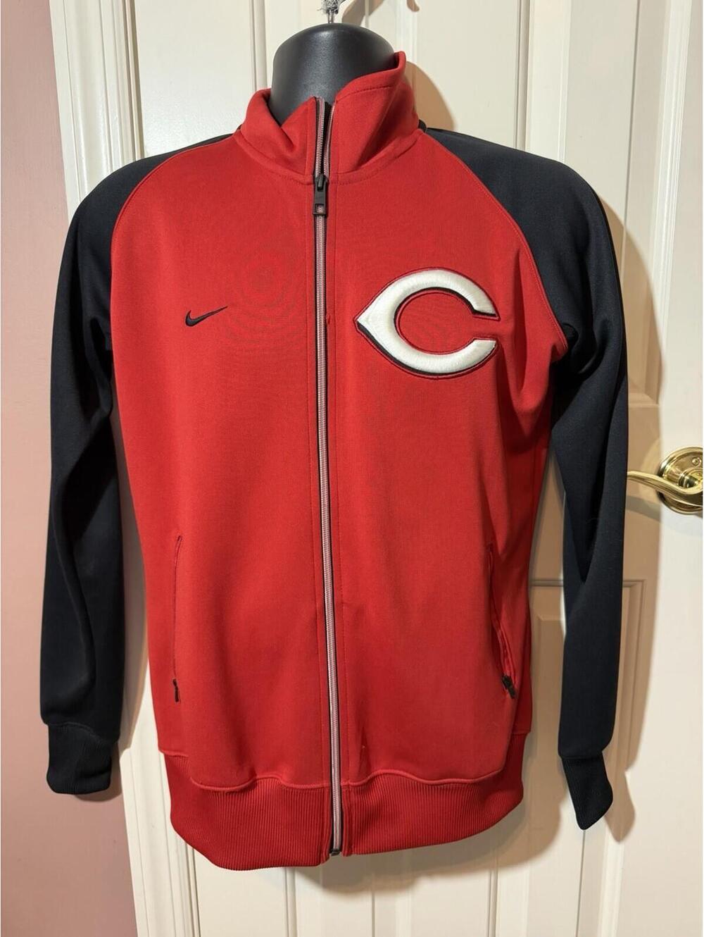 Nike Cincinnati Reds Full Zip Athletic Track Jacket Mens Large Embroidered
